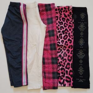Lot of 5 Girl Leggings Size 4/5